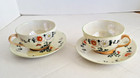PORCELAIN COFFEE / TEA Cups & Saucers Set Of 2 Occupied Japan Vintage Floral — photo 1