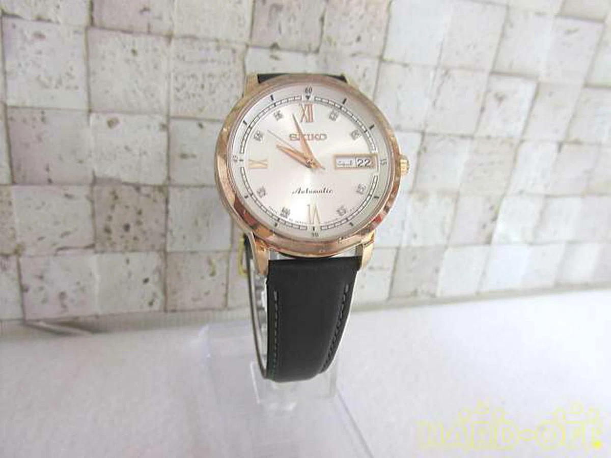 Seiko Automatic 4R36A 02F0 Leather Stainless Men s Watch Made in