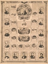 14445.Decor Poster print.Room wall art design.First U.S Presidents.History
