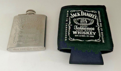 JACK DANIELS 3 Unzen Flachmann & Dosenkühler - Pub Bar Whiskey Zuhause Flasche