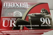 Lot of 12 Maxwell UR 90 Minute Blank Audio Cassette Tape Normal Bias New/Sealed