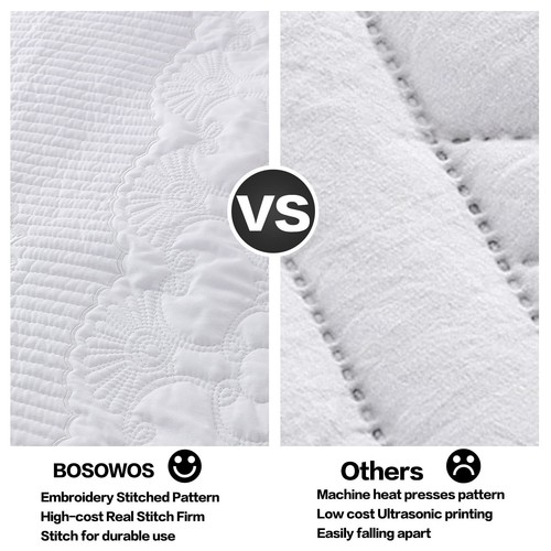 Pillow Shams Standard Size Set Of 2 Ultra Soft Breathable Quilted Embroidery Pil - Picture 8 of 9