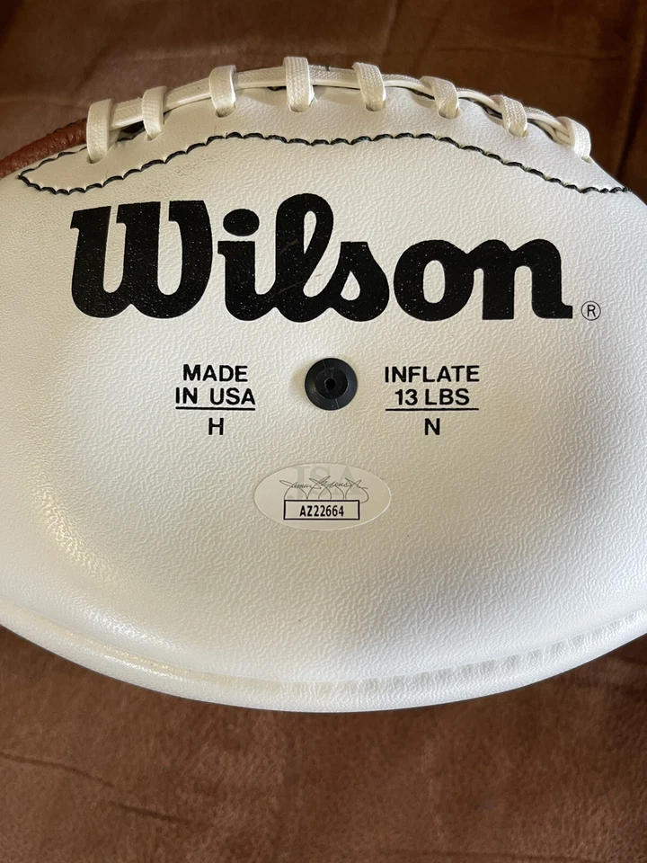 Jim Plunkett autographed football Raiders Patriots JSA coa With Display Case - Image 4 of 4