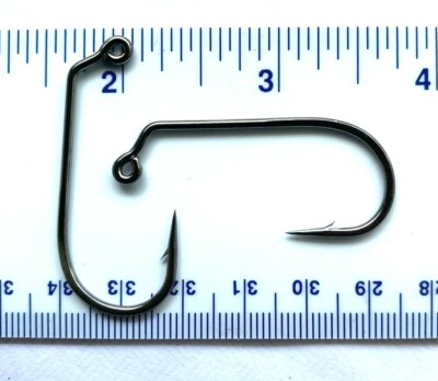 100 GT 32824 2X Strength Black Nickel 60 Degree Round Bend Jig Hooks sz 3/0