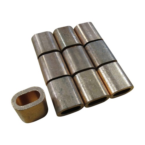 Copper Ferrules 4MM X10 (Oval Crimping Sleeves for Stainless Wire Rope) - Picture 2 of 7