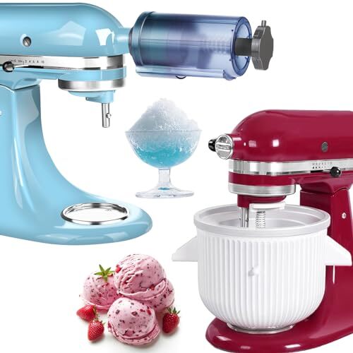 Ice Cream Maker & Shaved Ice Attachment for Kitchen aid Mixer, Kitchenaid Acc...