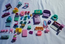Polly Pocket Accessories Bluebird 1990s Vintage Original Lot Chairs Beds Slide