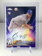 2018 TOPPS CHROME BRANDON WOODRUFF PURPLE REFRACTOR AUTO /250 ROOKIE AUTOGRAPH
