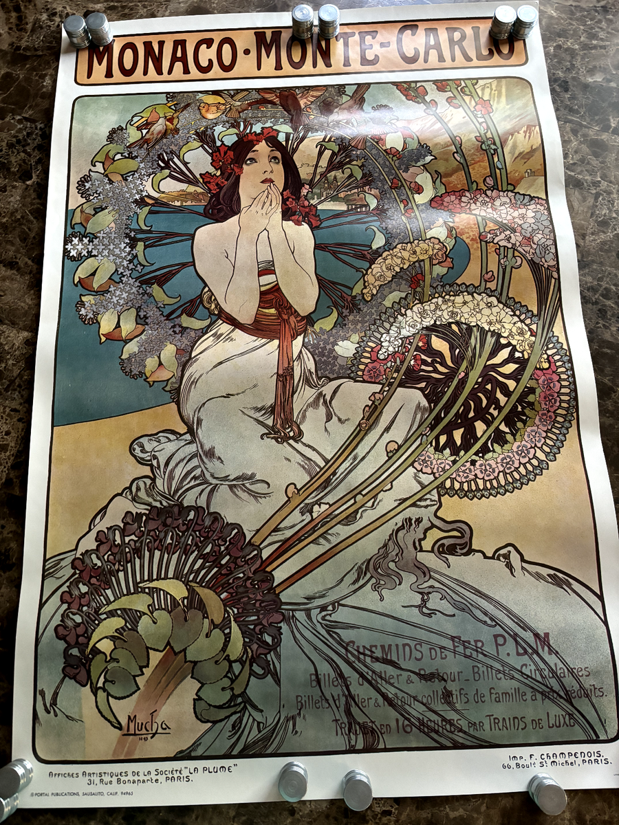 MUCHA Monaco Monte Carlo- Portal Pub Art Nouveau Vintage Poster