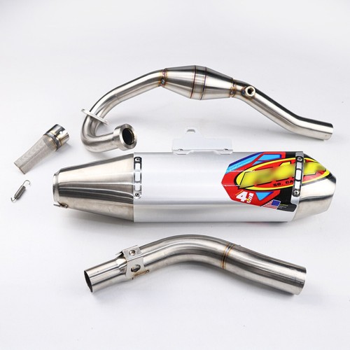 EXHAUST FULL SYSTEM STAINLESS RACHING SILVER FIT FOR HONDA CRF300L 2020-2025 - Picture 3 of 11