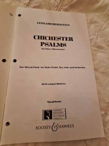 Boosey and Hawkes Chichester Psalms Vocal Score composed by Leonard Bernstein - Picture 2 of 3