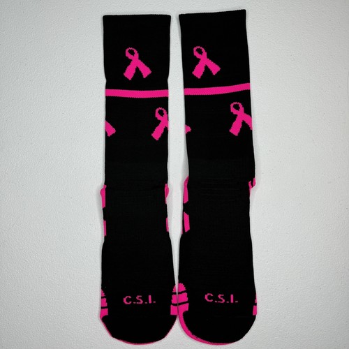 CSI Athletic Running Crew Socks Size Large Breast Cancer Awareness 9 Pairs NWOT - Picture 2 of 10