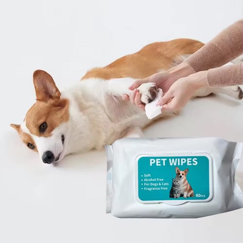80Pack Pet Wet Cleaning Wipes All Purpose Hygiene Dog Puppy Cat Alcohol Free - Picture 9 of 19