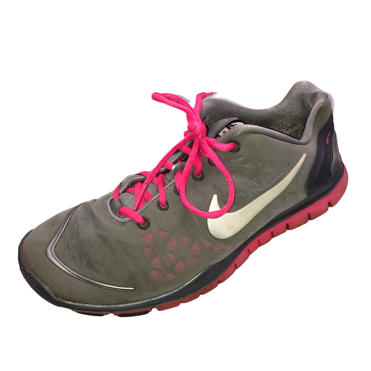 Nike Training Free Fit 2 Womens Size 11 Gray Pink Up Running Shoes Sneakers | eBay