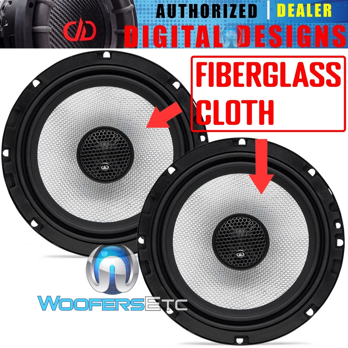 DD Audio D-X4b 4” Coaxial Speakers With Silk Tweeters & 4x6 Plates – 4 Speakers Set 10 thumbnail image