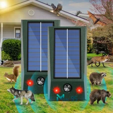  Solar Power Ultrasonic Animal Repeller Outdoor Pest Bird Dog Cat Mice Repellent
