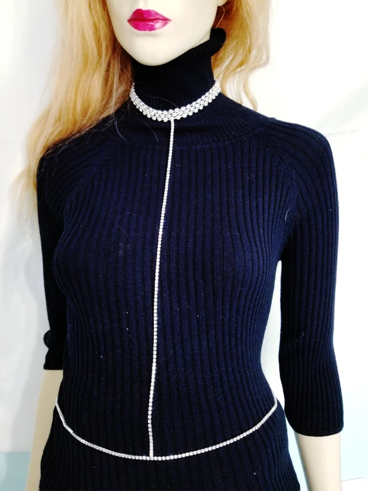 Arnés de sujetador de cristal con cadena para vientre cuerpo de diamantes de imitación transparente Foto 4 de 4