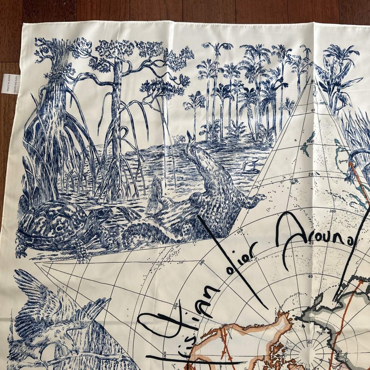 AROUND THE WORLD スカーフ　シルク　クリスチャンディオール Christian Dior Around the World Silk Scarf | eBay