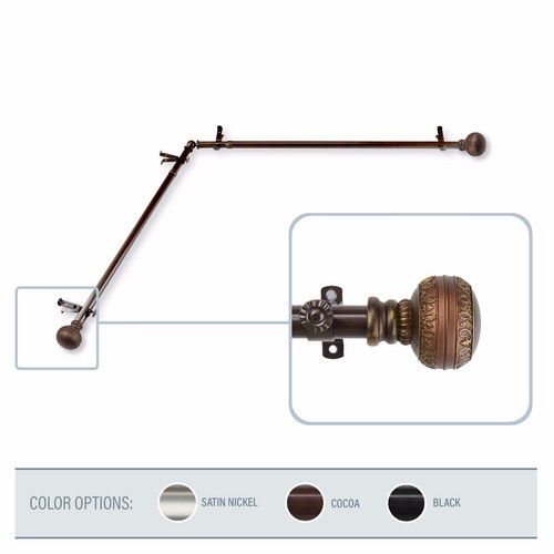 Bead Corner Window Curtain Rod 3/4” OD choose from 3 colors & 4 sizes 28"-170" - Picture 6 of 6