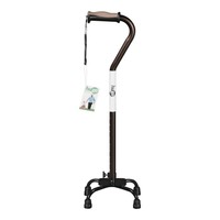 Hugo Mobility Adjustable Quad Cane For Right Or Left Hand Use Cocoa Small Base Hugo Mobility Adjustable Quad Cane For Right Or Left Hand Use Cocoa Small Base