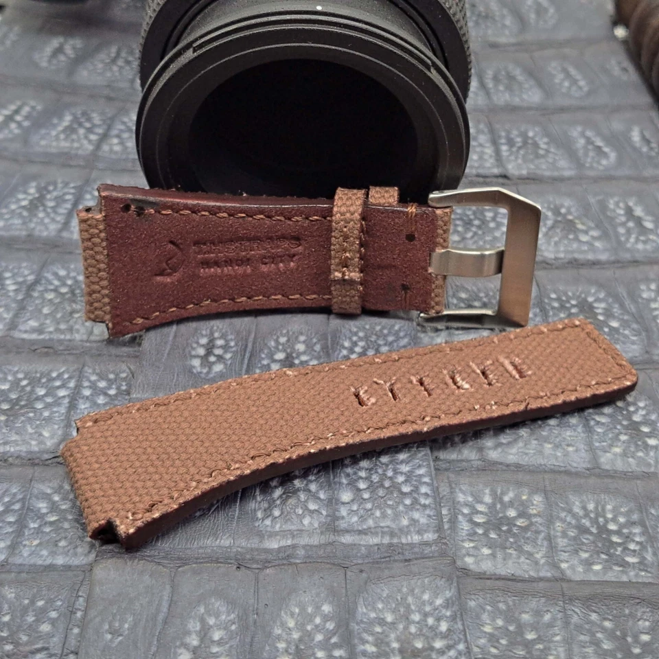 Correa de reloj de lona de 24 mm/24 mm diseño minimalista vintage a medida moda militar Foto 4 de 4