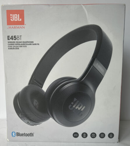 JBL E45BT Bluetooth Wireless On-Ear Headphones Black Pre-owned  Like New - Picture 1 of 6