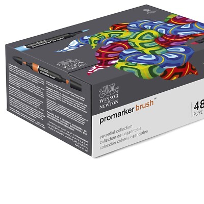 ProMarker Brush Set - 48 Count Colorful Markers for Artists & Illustrators