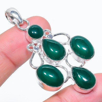 Pendentif bijoux en pierre précieuse scolecite argent sterling 925 fait