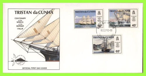 Tristan Da Cunha 1992 Shipwreck centenary 'Barque Italia' set First Day Cover