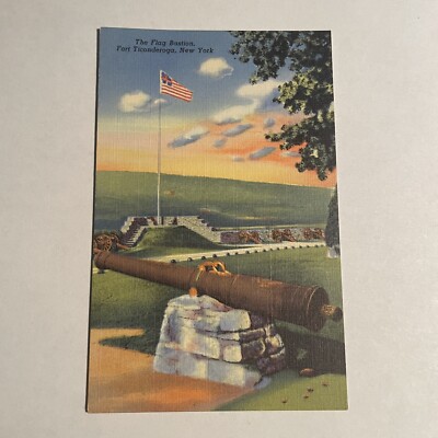 Fort Ticonderoga NY-New York, South Battery And Flag Bastion, Vintage Postcard