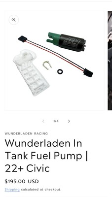 Wunderladen In Tank Fuel Pump | 2016-2024 Civic (1.5T and 2.0NA)