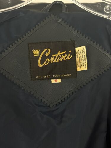 VTG Cortini 1970s Vegan Leather Blue PVC Jacket Men's SMALL Disco Faux Vinyl - Picture 6 of 9