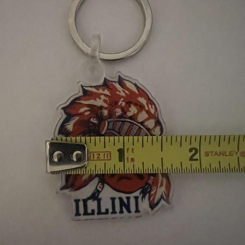 Chief Illiniwek Fighting Illini Angry Chief Acrylic Keychain - Picture 3 of 4