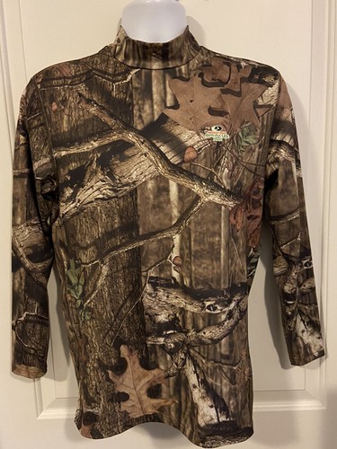 Russell Dri Power 360 Camo Mock Turtleneck Mossy Oak Boyfriend LS Shirt Size M | eBay