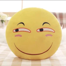 Soft plush round emoji pillow