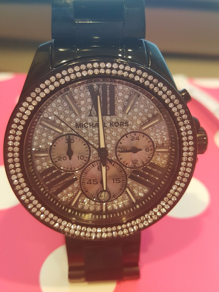 Michael Kors GLITZ Watch - MK6059 Michael Kors MK6059 Wren Pave Crystal Dial Black Ion Plated  main image 2