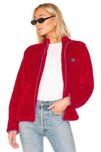 Stussy Cruzer Fluffy Red Sherpa Fleece 