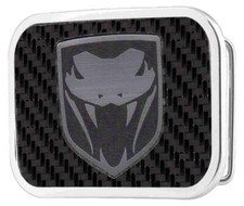 Dodge Viper Carbon Fiber Brushed Metal Chrome Rock Star Buckle Official Licensed