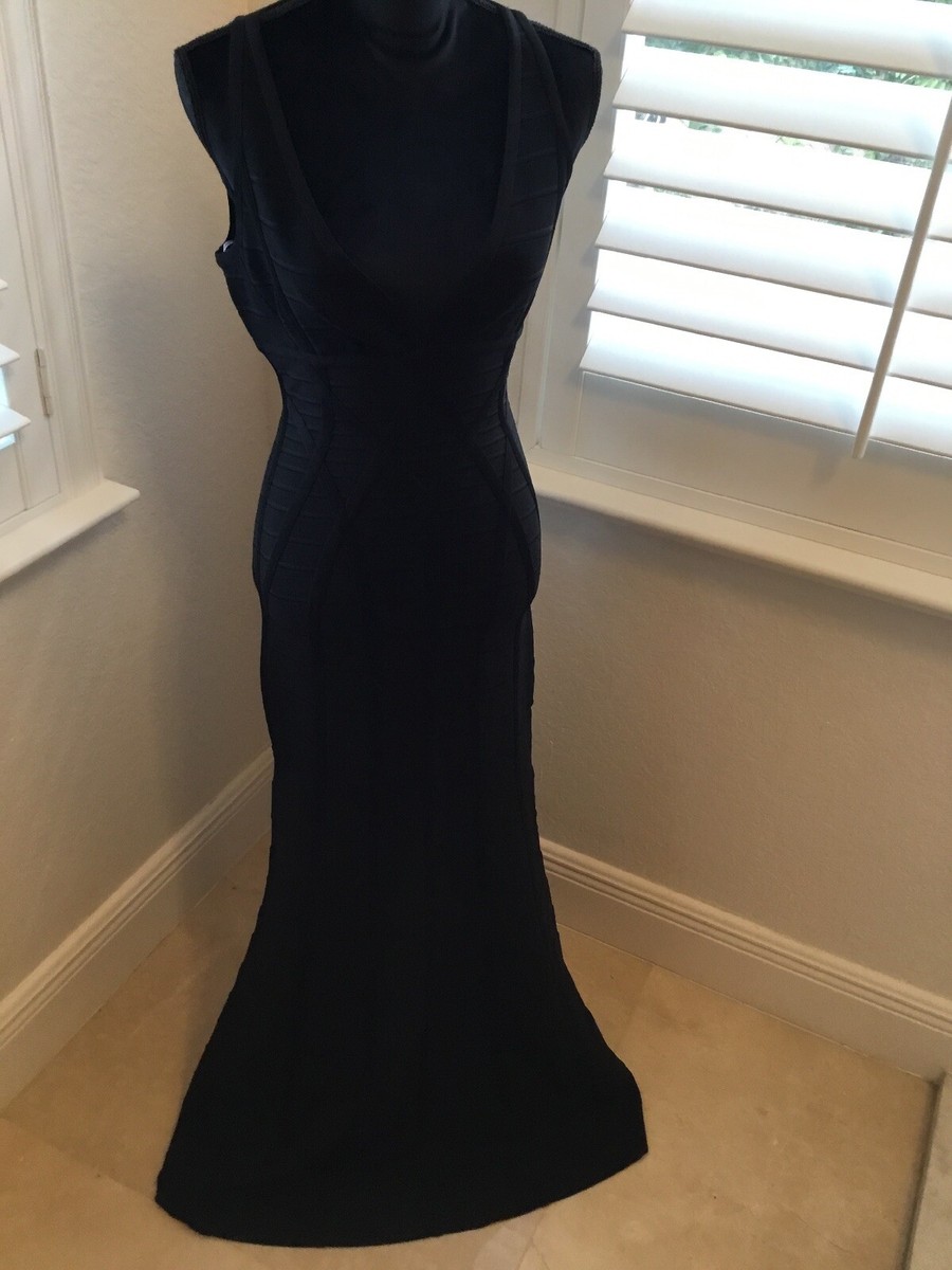 black herve leger dress Herve Leger | Square Neck Icon Dress | L