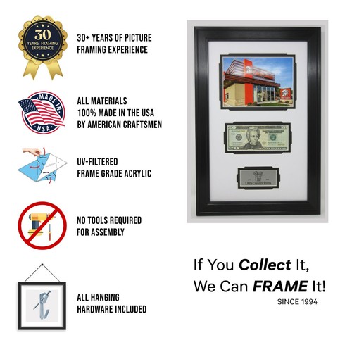 42 MORGAN / PEACE DOLLAR COINS (NOT INCLUDED) WALL DISPLAY PICTURE FRAME 16x20 - Picture 3 of 4