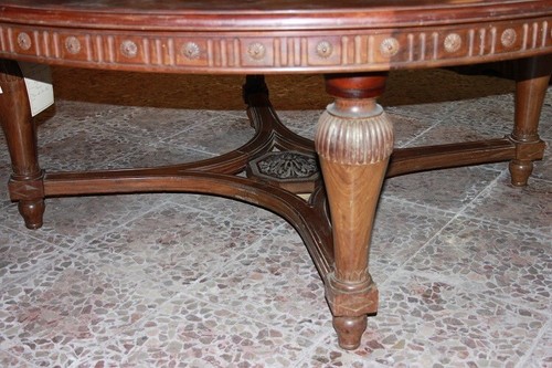 Grande tavolo francese di inizio 1800 stile Luigi XVI in legno di mogano 2 metri - Foto 4 di 6