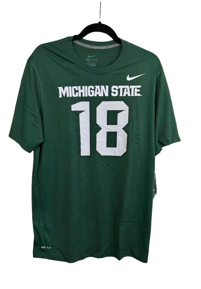Nike Dri Fit Men s Michigan State 18 Round Neck T Shirt Green