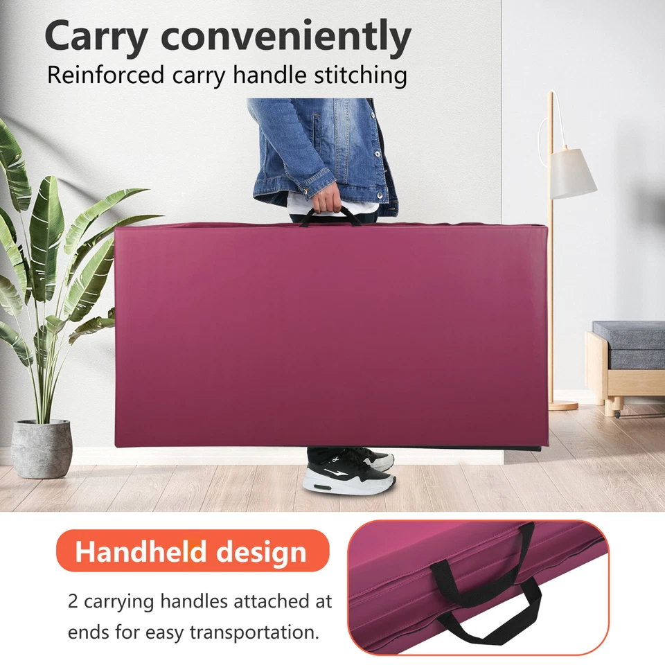 Todo Color 4"x8"x2" Grueso Panel Plegable Gimnasia Estera Gimnasio Fitness Ejercicio Mat Foto 4 de 4