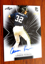 2021 Leaf Perfect Game Black Paper Cannon Peebles Auto'd 42/50 #BA-CP2 NC State