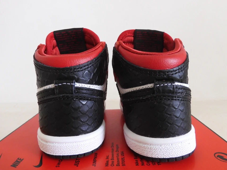 Nike Air Jordan 1 High Retro Og (Td) Gym Red-Black-White Sz 5c [CU0450-601] - Image 4 of 4