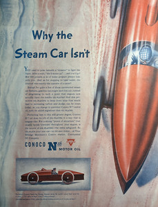 1946 Continental Oil Co Conoco Nth Motor Oil Steam Car Plated Vintage Print Ad