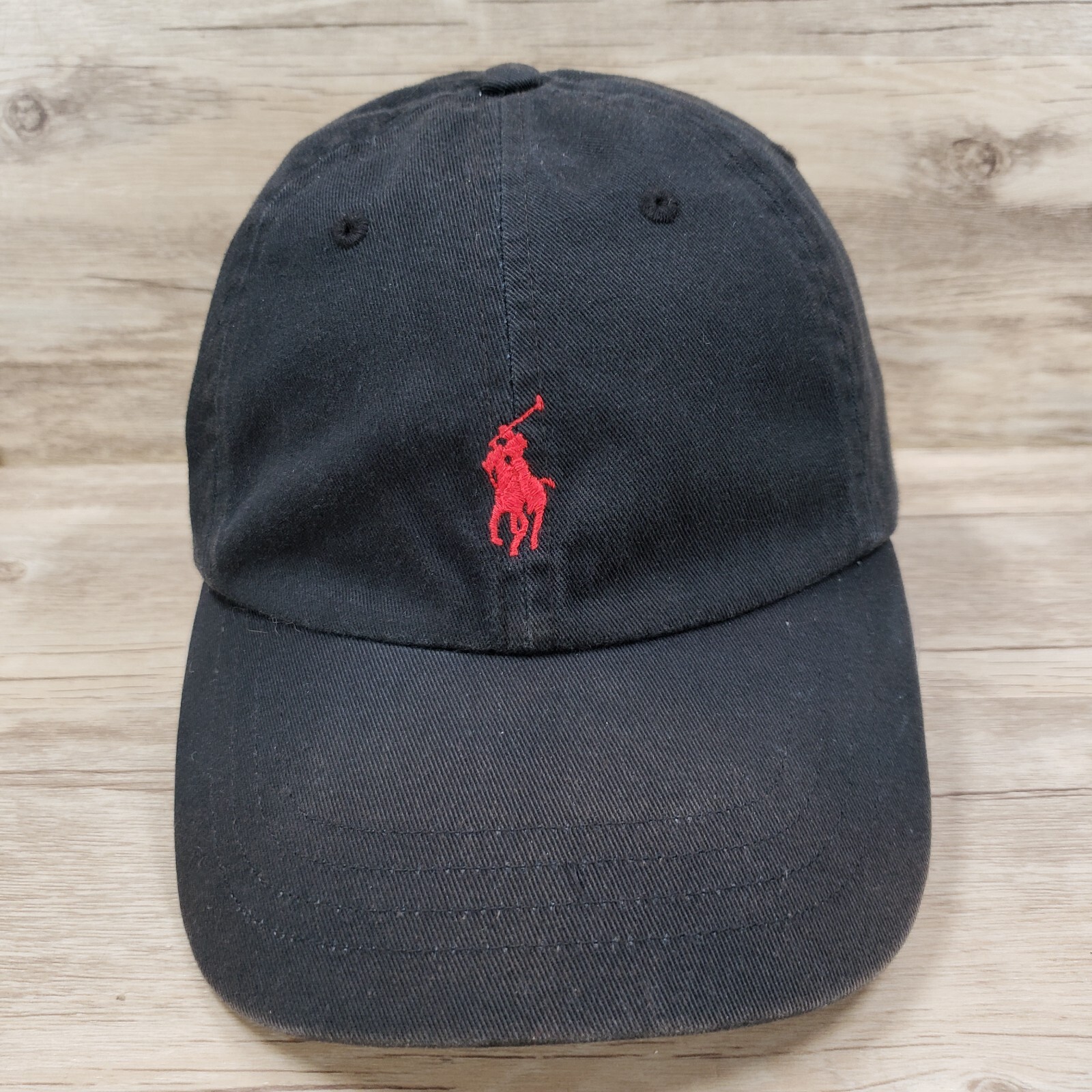Polo Ralph Lauren Cappello Cinturino Schiena Piccolo Pony Nero Rosso Chino Regolabile
