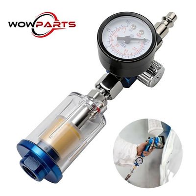 #ad #ad 1 4quot; Air Pressure Regulator Filter Water Oil Separator Gauge Airbrush Spray Gun $10.98