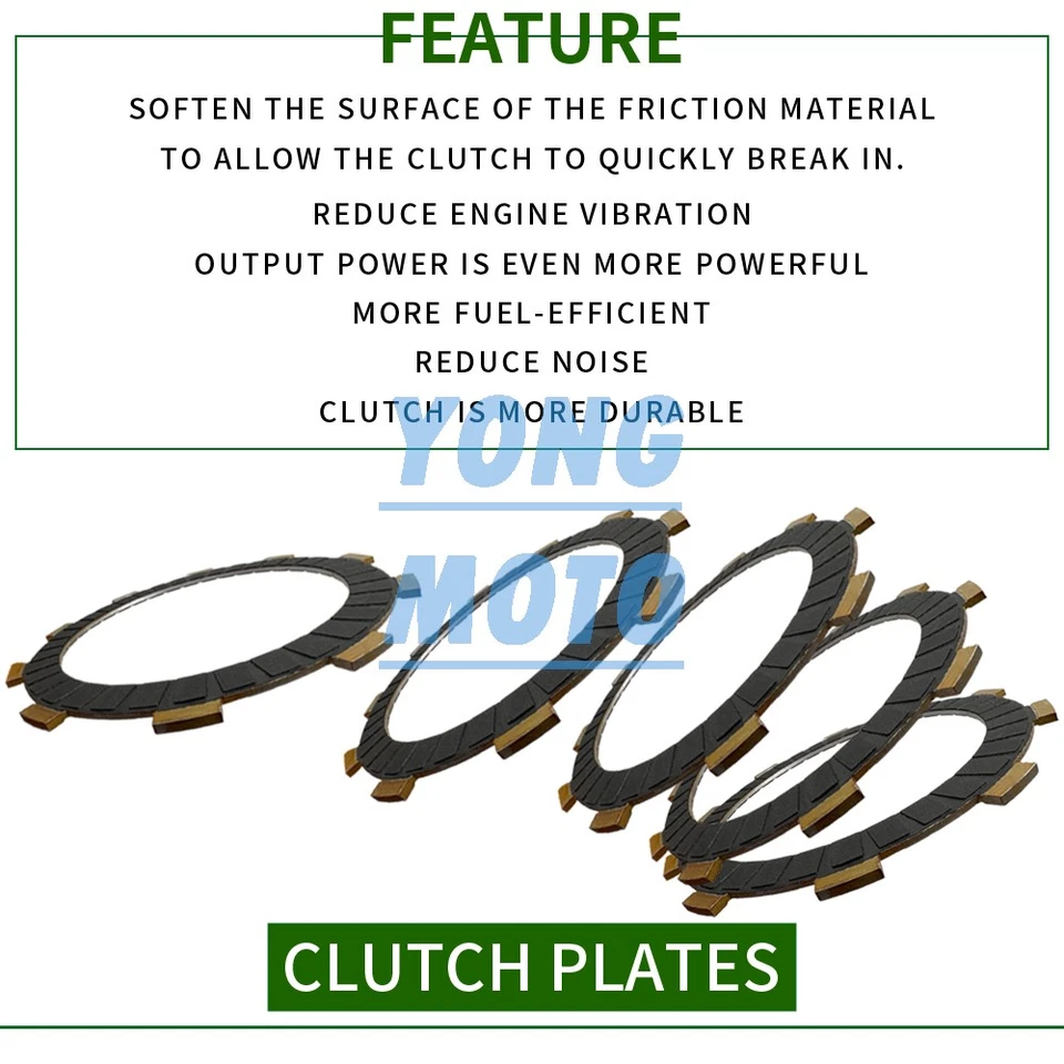 Clutch Friction Plate Kit & Cover Gasket for Yamaha Trailway 200 TW200 1987-2021 Foto 2 de 4