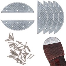 Metal Heel Plates 3 Pairs Sole Repair Kit with Screw Nails Shoes Heel Taps Ti...